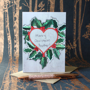 Write your own Christmas Card Holly Leaves