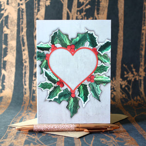 Write your own Christmas Card Holly Leaves