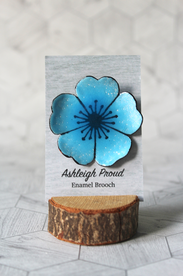 Blue Anemone Brooch