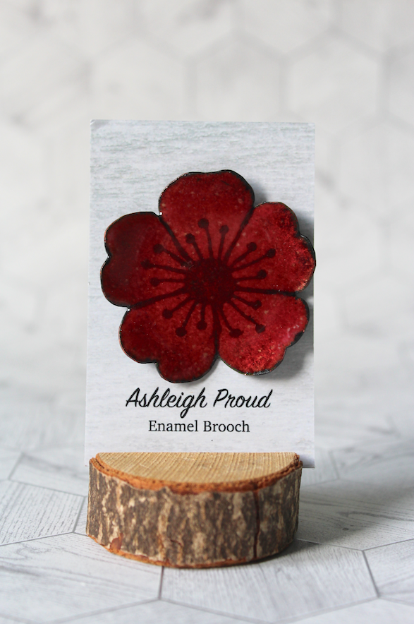 Red Anemone Brooch