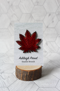 Red Fullmoon Maple Brooch