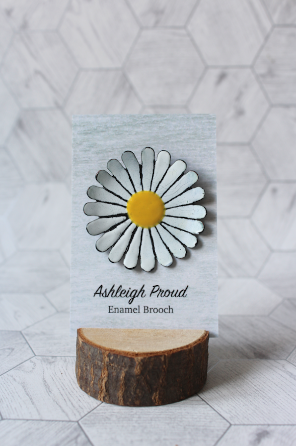 White Daisy Brooch