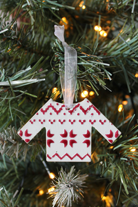 Christmas Jumper Decoration - White & Red
