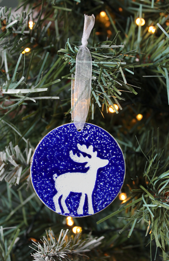 Reindeer Christmas Decoration - Blue