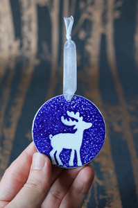 Reindeer Christmas Decoration - Blue