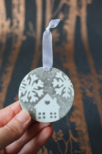 House Christmas Decoration - Grey