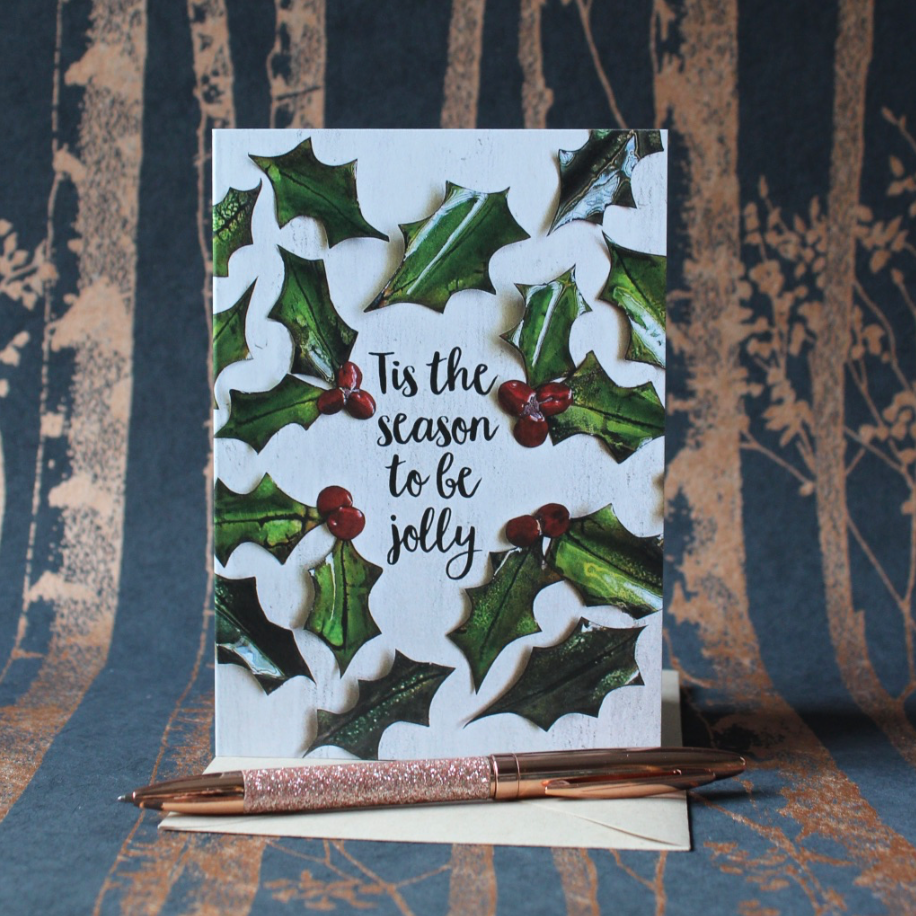 Holly Christmas Card