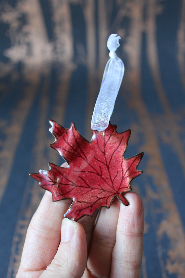 Maple Leaf Christmas Decoration - Red