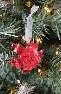 Maple Leaf Christmas Decoration - Red