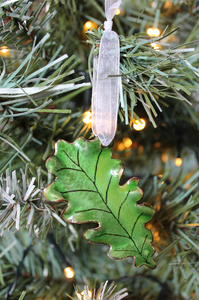 Oak Leaf Christmas Decoration - Green