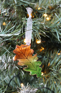 Oak Leaf Christmas Decoration - Two Tone