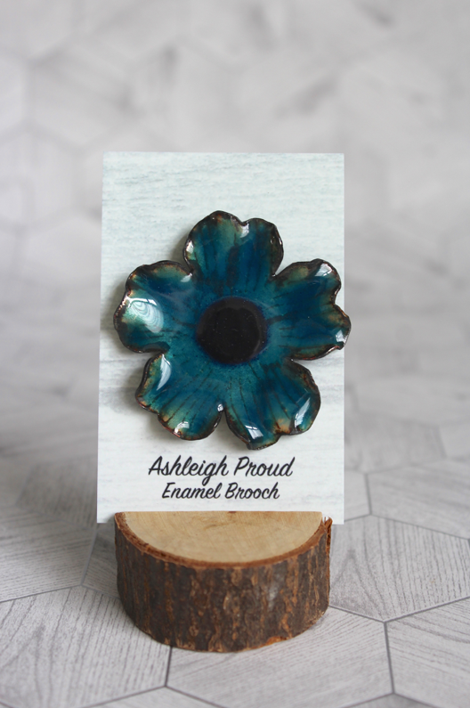 Blue Poppy Brooch