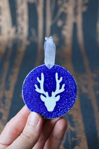 Staghead Christmas Decoration - Blue