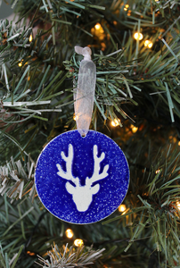 Staghead Christmas Decoration - Blue