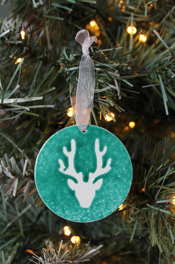 Staghead Christmas Decoration - Green