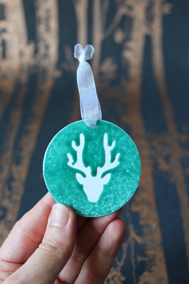 Staghead Christmas Decoration - Green