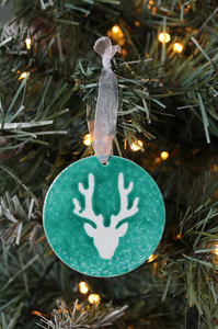 Staghead Christmas Decoration - Green
